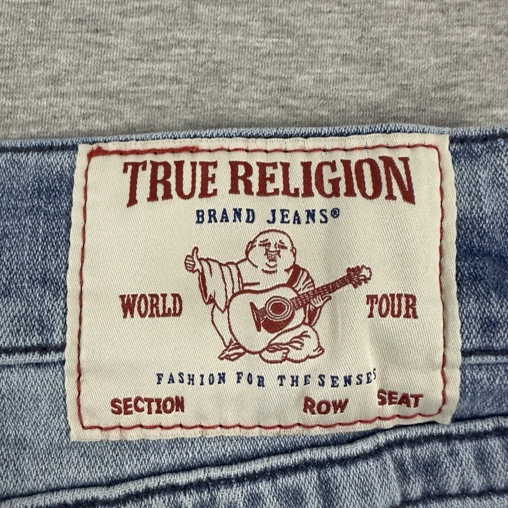 True Religion Ricky Men's‎ Jeans Size 42 Relaxed Straight No Flap Light Wash